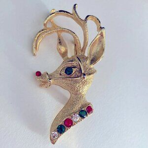 Avante Vintage Rudolph Christmas Brooch Pin